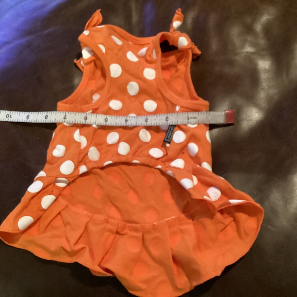 Bundle 2 for $10 - dog orange & white polka dot dress